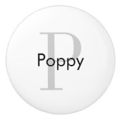 モノグラムパーソナライズされたドロワーノブ セラミックノブ (正面)