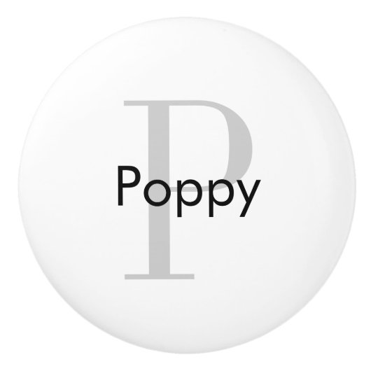 モノグラムパーソナライズされたドロワーノブ セラミックノブ (正面)