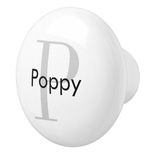 モノグラムパーソナライズされたドロワーノブ セラミックノブ (右)