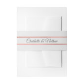 モノグラムパーソナライズされたバラゴールドフォイルグレイ結婚ズ 招待状ベリーバンド (正面例)