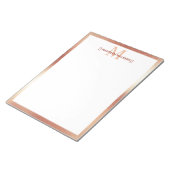 モノグラムパーソナライズされたバラ金ゴールド名前をカスタムする ノートパッド (アングル)