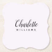 モノグラムパーソナライズされたパステルピンク紙コースター ペーパーコースター (正面)