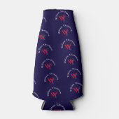 モノグラムパーソナライズされたパターン – 赤と青 ボトルクーラー (正面)