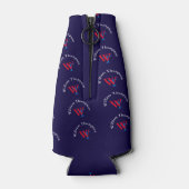 モノグラムパーソナライズされたパターン – 赤と青 ボトルクーラー (裏面)