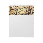 モノグラムパーソナライズされたヒョウ印刷パターン。 ノートパッド (回転)