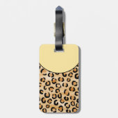 モノグラムパーソナライズされたヒョウ印刷パターン。 ラゲッジタグ (裏面縦)