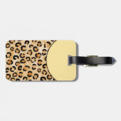 モノグラムパーソナライズされたヒョウ印刷パターン。 ラゲッジタグ (裏面横)