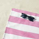 モノグラムパーソナライズされたピストライプンク ビーチタオル (インサイチュ)