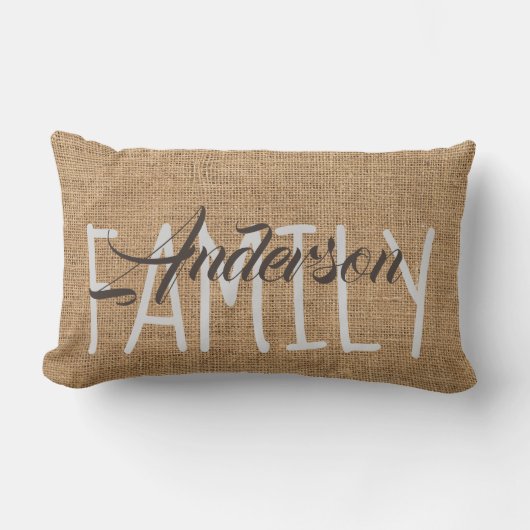 モノグラムパーソナライズされたピローフェイクラップ素朴 ランバークッション (正面)