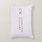 モノグラムパーソナライズされたピンクアクセント枕 アクセントクッション (正面(垂直))