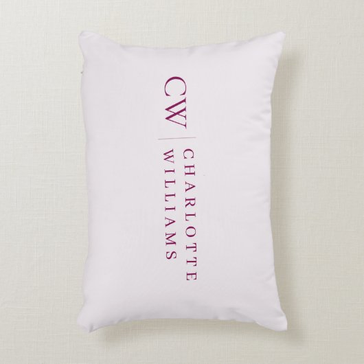 モノグラムパーソナライズされたピンクアクセント枕 アクセントクッション (正面(垂直))