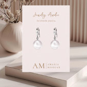 モノグラムパーソナライズされたピンクイニシャルと名前 名刺