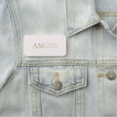 モノグラムパーソナライズされたピンクイニシャルと名前 名札 (インサイチュ)