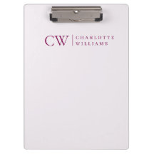 モノグラムパーソナライズされたピンクイニシャルクリップボード