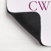 モノグラムパーソナライズされたピンクイニシャルマウスパッド マウスパッド (コーナー)