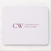 モノグラムパーソナライズされたピンクイニシャルマウスパッド マウスパッド (正面)