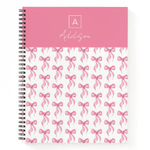 モノグラムパーソナライズされたピンク弓パターン