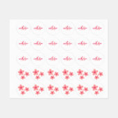 モノグラムパーソナライズされたピンク桜ブルータータンチェック ラベル (シート)