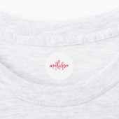 モノグラムパーソナライズされたピンク桜ブルータータンチェック ラベル (貼付)