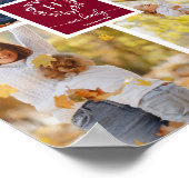 モノグラムパーソナライズされたファミリー写真コラージュ ポスター (角)