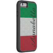 モノグラムパーソナライズされたフライタリアング・ダマスク・パターン Case-Mate iPhoneケース (裏面/右)