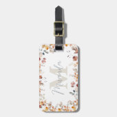 モノグラムパーソナライズされたフローララゲージタグ ラゲッジタグ (正面縦)