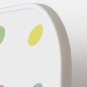 モノグラムパーソナライズされたフローラ水玉模様 ピックルボールラケット (左詳細)