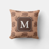 モノグラムパーソナライズされたブラウンヴィンテージタイプライター クッション (正面)