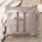 モノグラムパーソナライズされたブラウン中性スワール クッション (ブランケット)