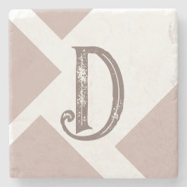 モノグラムパーソナライズされたブラウン中性 ストーンコースター