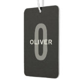 モノグラムパーソナライズされたブラックグレーホワイト名 カーエアーフレッシュナー (左)