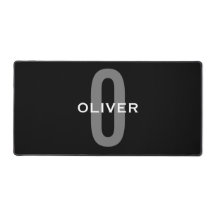 モノグラムパーソナライズされたブラックグレーホワイト名