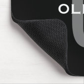 モノグラムパーソナライズされたブラックグレーホワイト名 マウスパッド (コーナー)