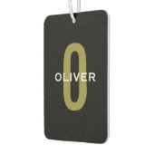 モノグラムパーソナライズされたブラック金ゴールドホワイトネーム カーエアーフレッシュナー (左)