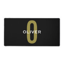 モノグラムパーソナライズされたブラック金ゴールドホワイトネーム