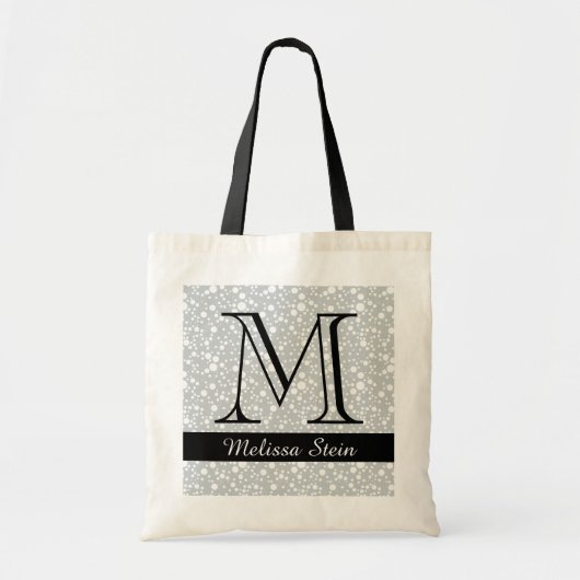 モノグラムパーソナライズされたブラック トートバッグ (正面)