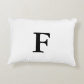 モノグラムパーソナライズされたブラック&ホワイトホテルシック アクセントクッション (裏面)