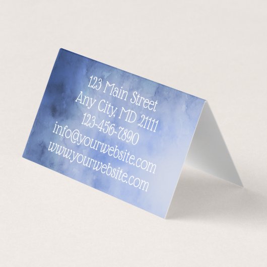 モノグラムパーソナライズされたブルーとホワイト 名刺 (裏面)
