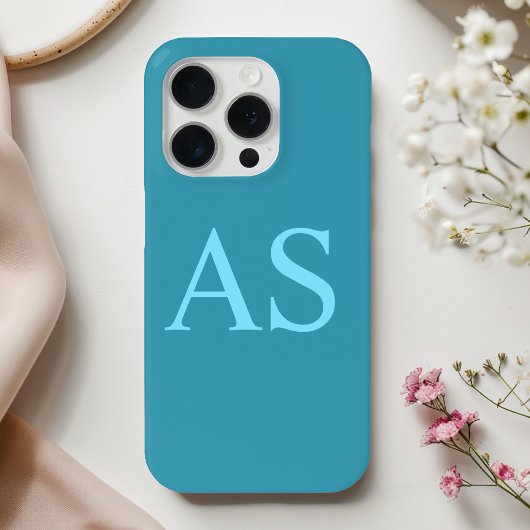 モノグラムパーソナライズされたブルーイニシャル電話ケース Case-Mate iPhoneケース