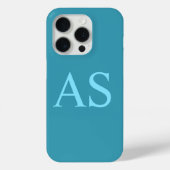 モノグラムパーソナライズされたブルーイニシャル電話ケース Case-Mate iPhoneケース (裏面)