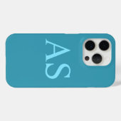 モノグラムパーソナライズされたブルーイニシャル電話ケース Case-Mate iPhoneケース (裏面 (横))