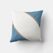 モノグラムパーソナライズされたブルーオンホワイト クッション (裏面)