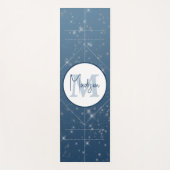 モノグラムパーソナライズされたブルーグラデーションスパークル配列 ヨガマット (正面)