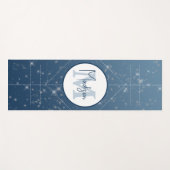 モノグラムパーソナライズされたブルーグラデーションスパークル配列 ヨガマット (正面(横))