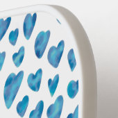 モノグラムパーソナライズされたブルーハート ピックルボールラケット (左詳細)