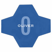 モノグラムパーソナライズされたブルーホワイト名 サッカーボール (フラット)