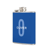 モノグラムパーソナライズされたブルーホワイト名 フラスク (左)