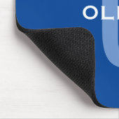 モノグラムパーソナライズされたブルーホワイト名 マウスパッド (コーナー)