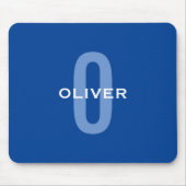 モノグラムパーソナライズされたブルーホワイト名 マウスパッド (正面)