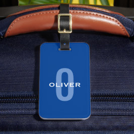 モノグラムパーソナライズされたブルーホワイト名 ラゲッジタグ